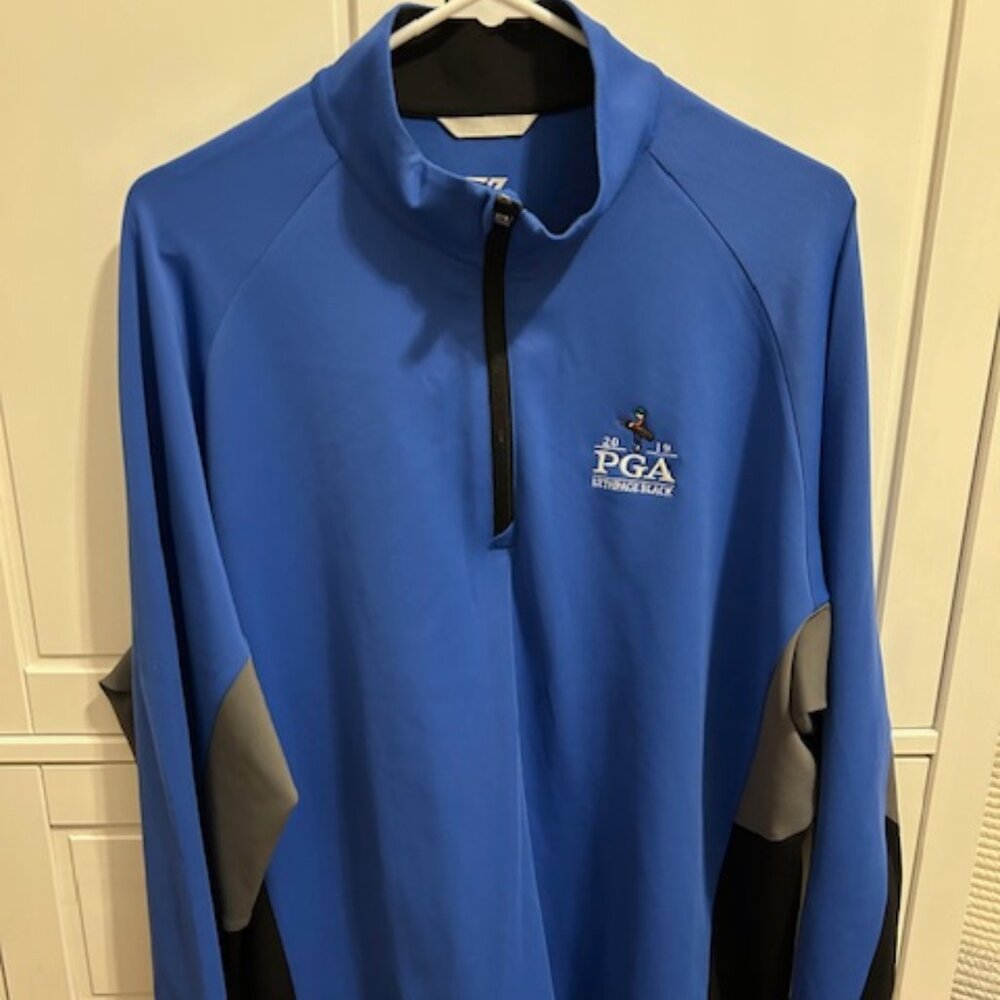 Men's Cutter & Buck Traverse Colorblock Stretch Quarter Zip Pullover - Size XL